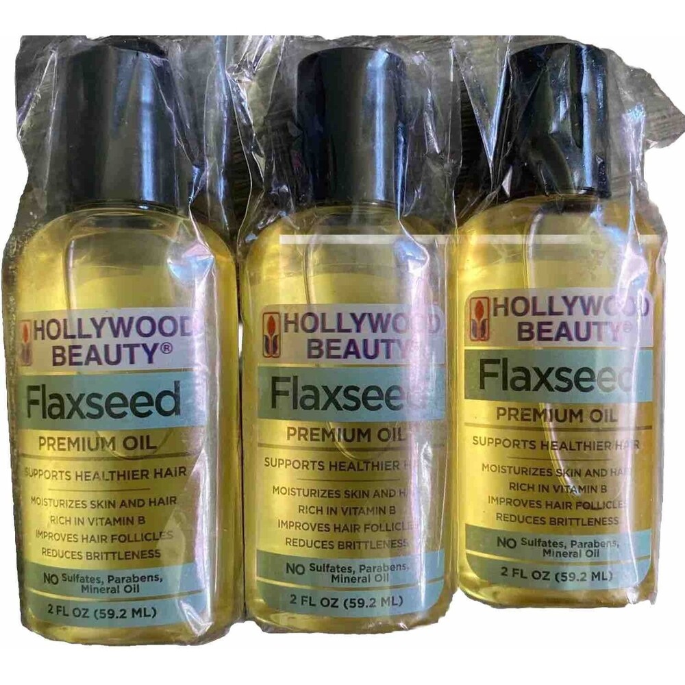 Hollywood Flaxseed Premium Oil - 2 fl oz (59.2 ml) Lot Of 3